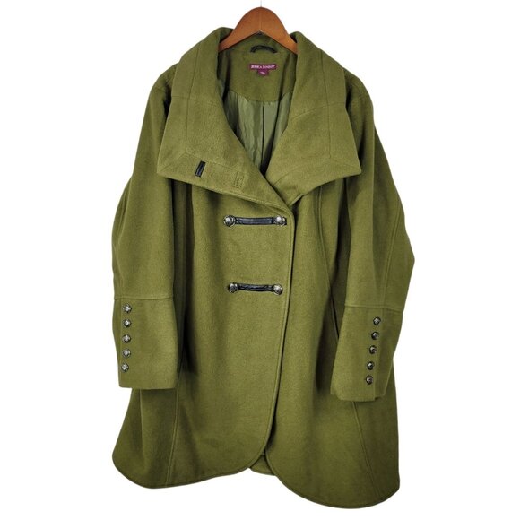 Jessica London Pea Coat Plus Size 26 26W 4X Bottom Up Warm Winter Art To Wear - Picture 3 of 9